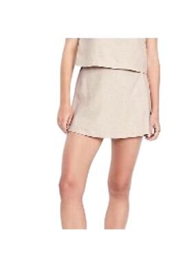 Old Navy High-Waisted Faux-Wrap Linen Mini Skort Neutral Plus XXL Tall NWT